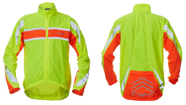 RBS (Really Bright Stuff) Rainjacket from Polaris Bikewear (unfortunately, the waterproof version of this jacket is no longer available although the windproof one is available)